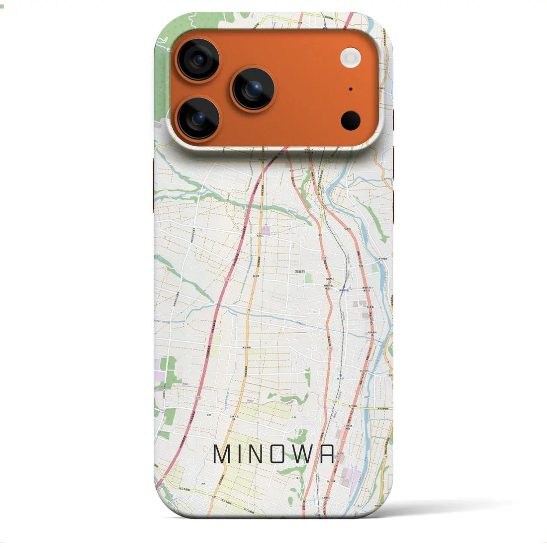 【箕輪（長野県）】地図柄iPhoneケース（バックカバータイプ）ナチュラル・iPhone 17 Pro Max 用