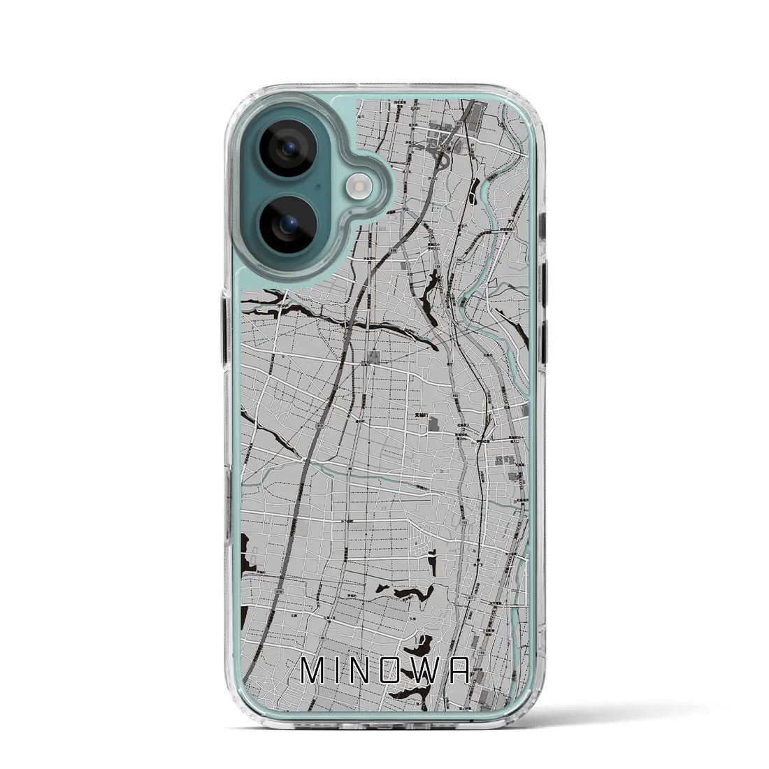 【箕輪（長野県）】地図柄iPhoneケース（MagSafeタイプ）モノトーン・iPhone 16 Pro 用