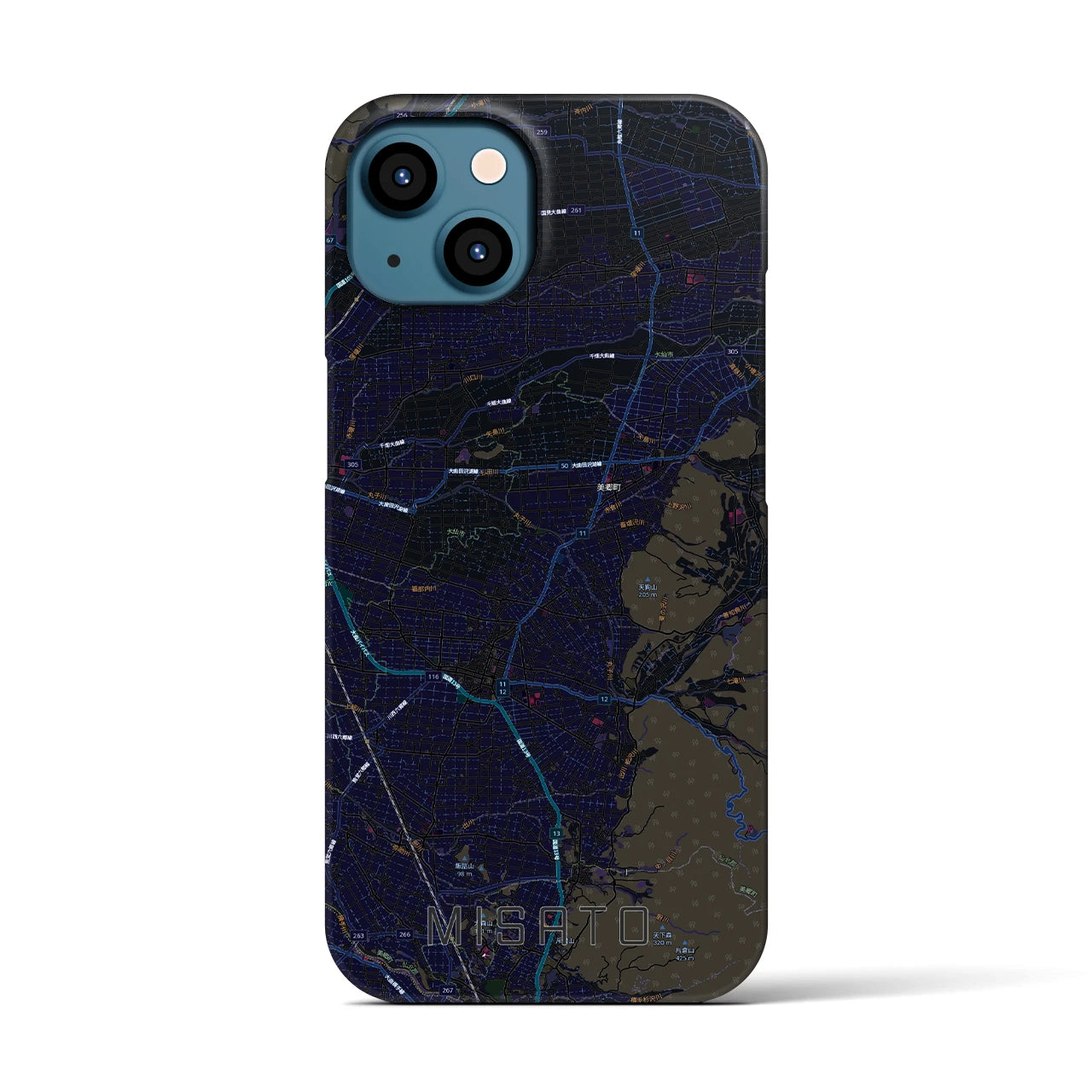 【美郷（秋田県）】地図柄iPhoneケース（バックカバータイプ）