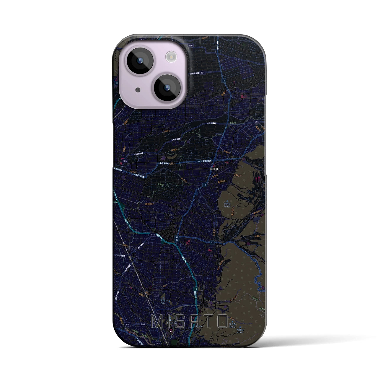 【美郷（秋田県）】地図柄iPhoneケース（バックカバータイプ）