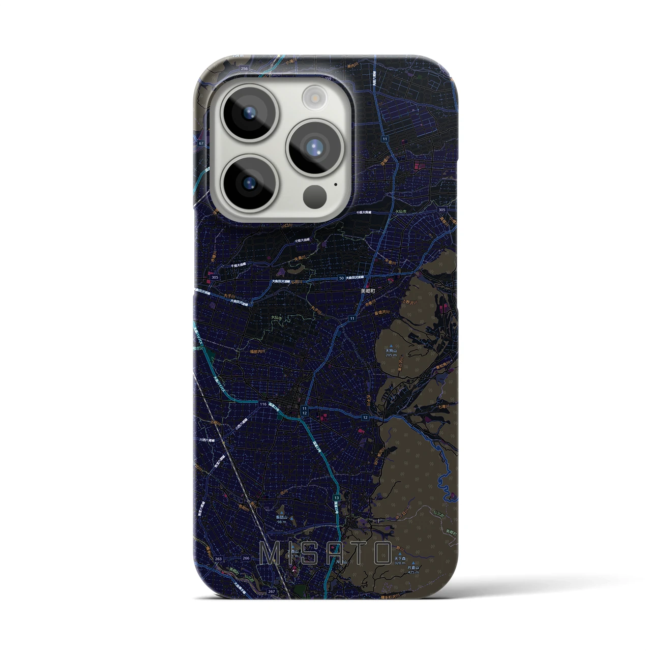 【美郷（秋田県）】地図柄iPhoneケース（バックカバータイプ）