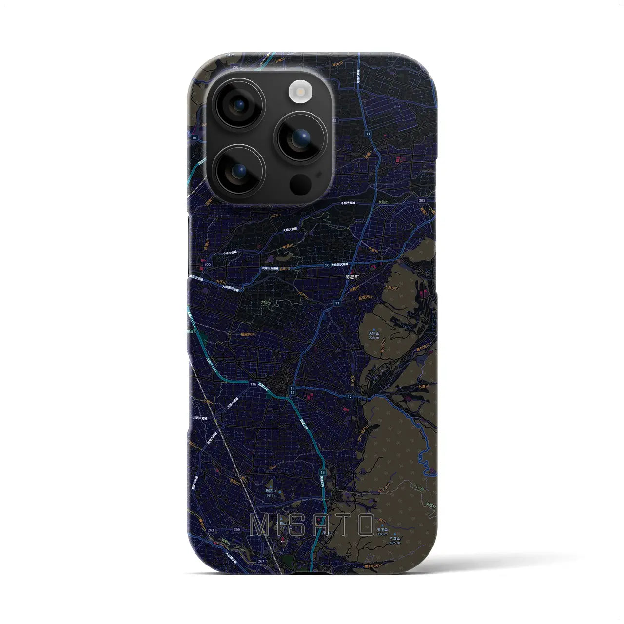 【美郷（秋田県）】地図柄iPhoneケース（バックカバータイプ）