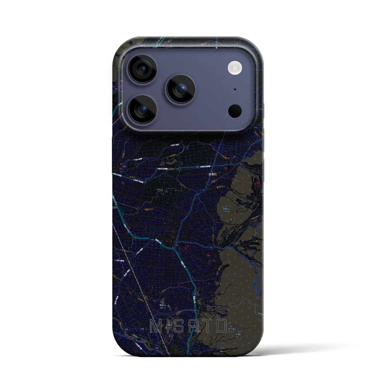 【美郷（秋田県）】地図柄iPhoneケース（バックカバータイプ）