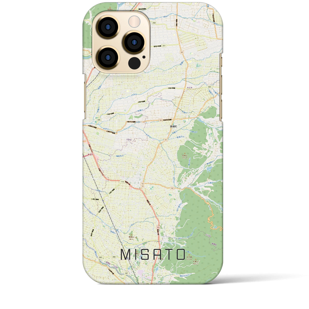【美郷（秋田県）】地図柄iPhoneケース（バックカバータイプ）