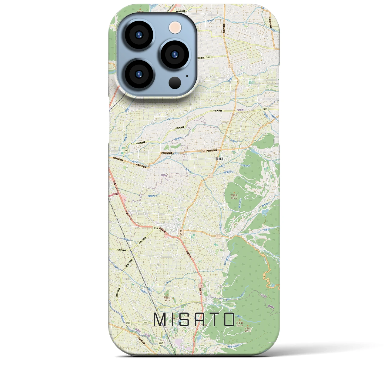 【美郷（秋田県）】地図柄iPhoneケース（バックカバータイプ）