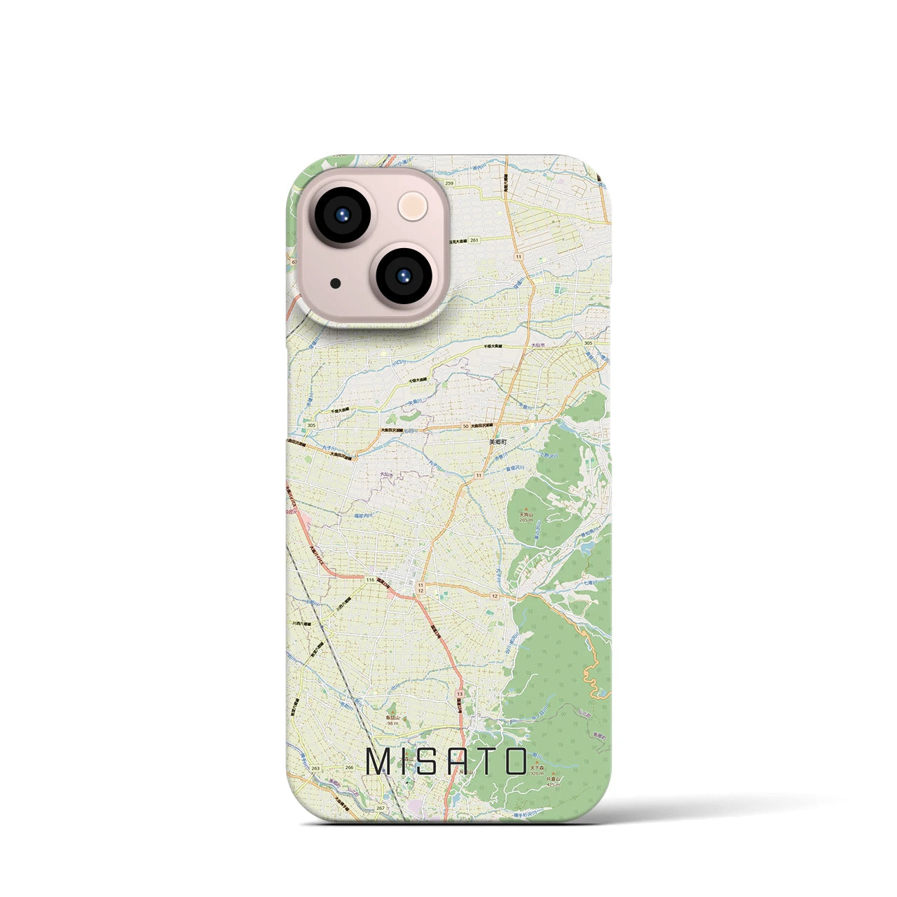 【美郷（秋田県）】地図柄iPhoneケース（バックカバータイプ）