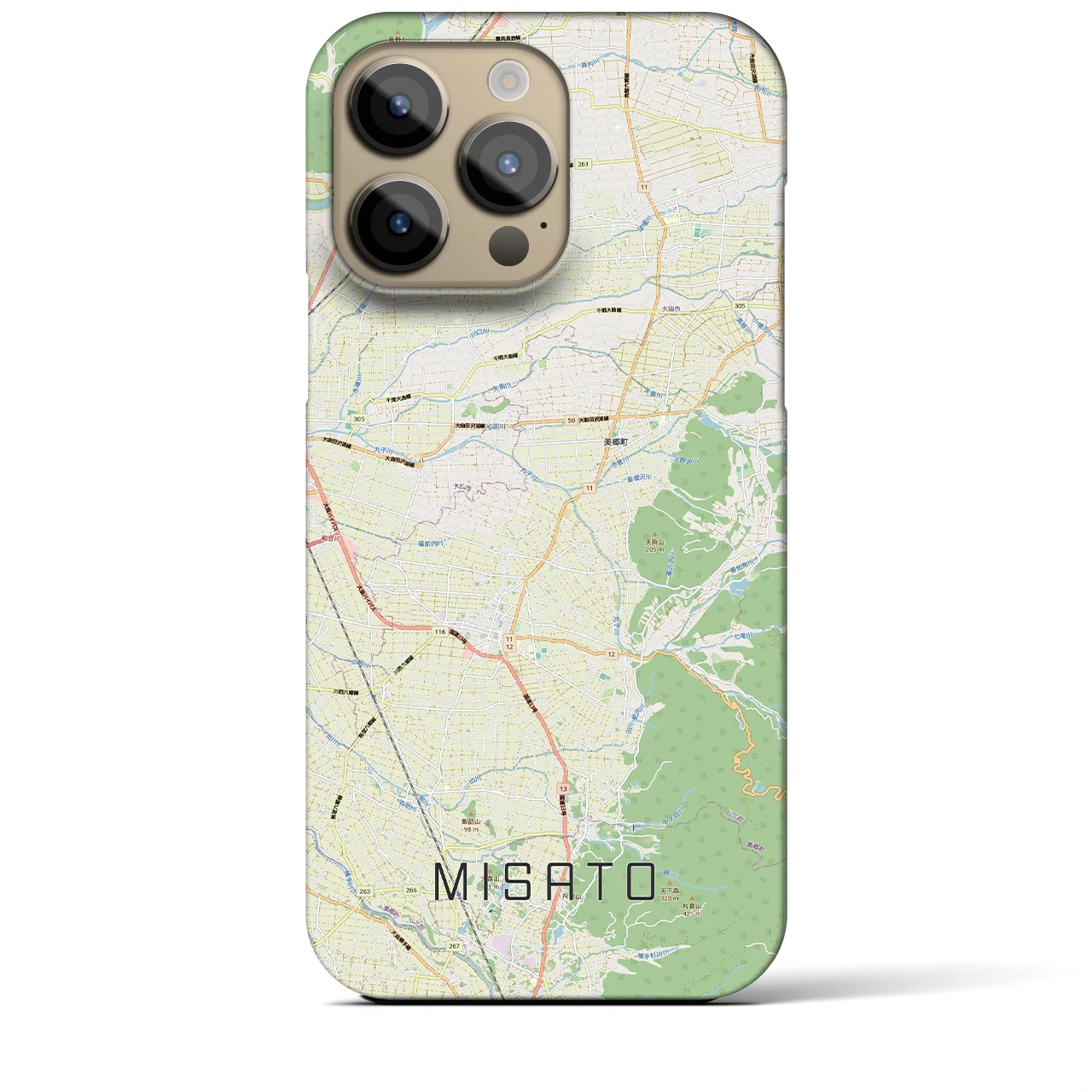 【美郷（秋田県）】地図柄iPhoneケース（バックカバータイプ）