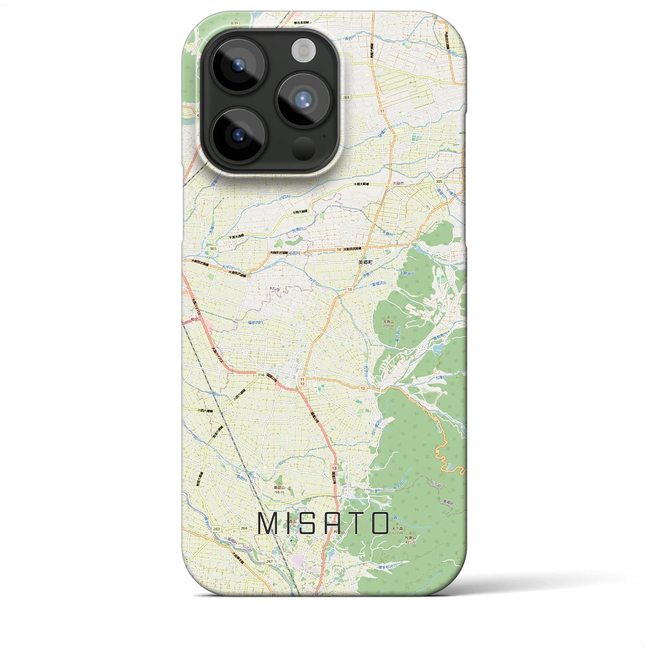【美郷（秋田県）】地図柄iPhoneケース（バックカバータイプ）