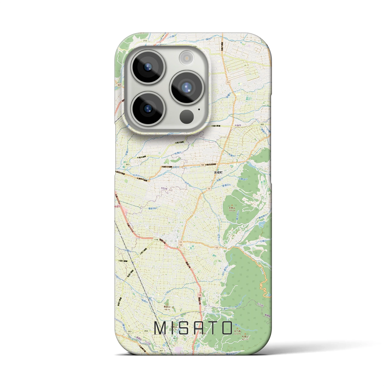 【美郷（秋田県）】地図柄iPhoneケース（バックカバータイプ）