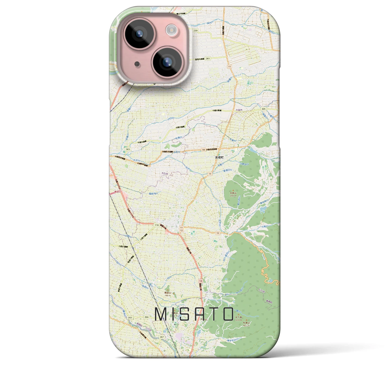 【美郷（秋田県）】地図柄iPhoneケース（バックカバータイプ）