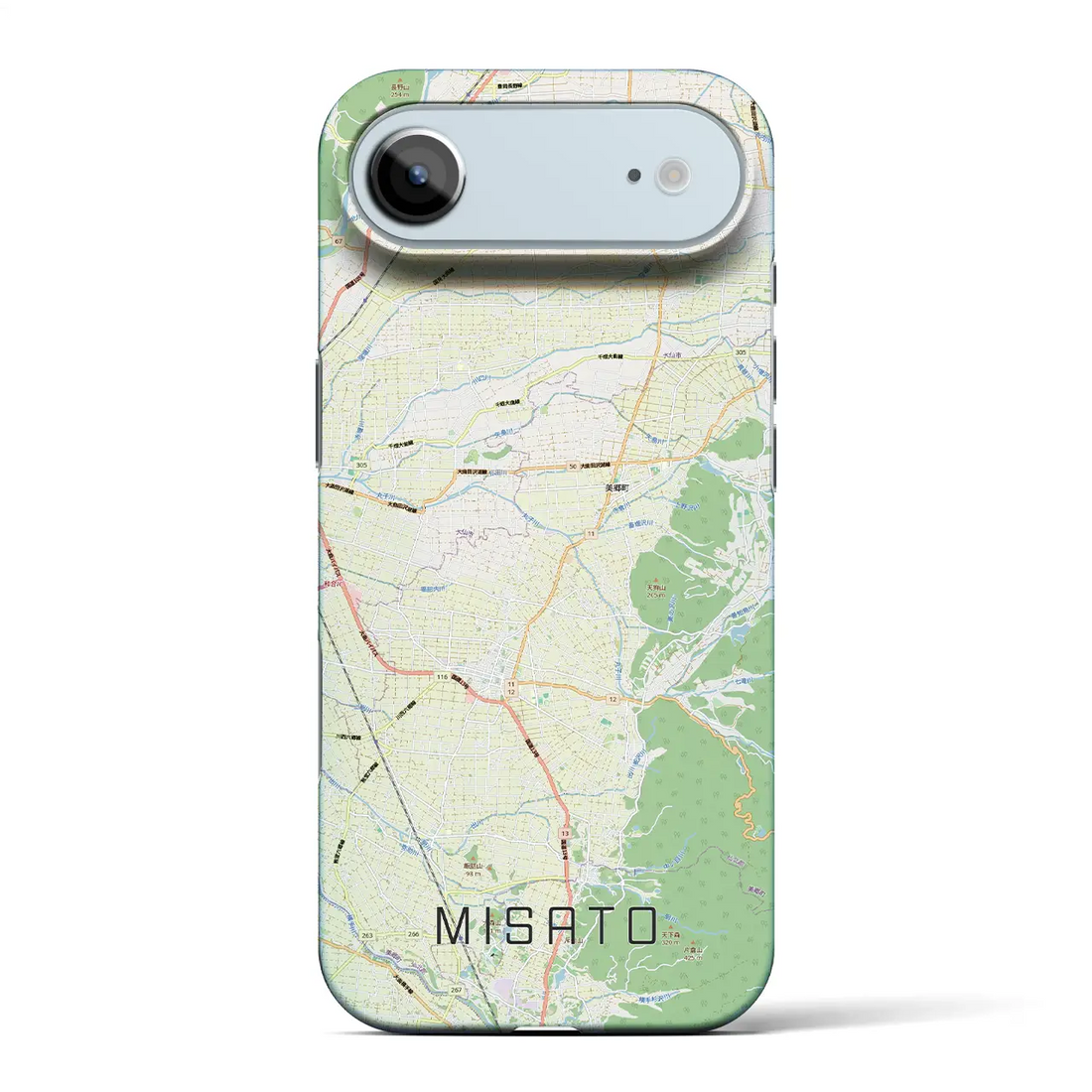 【美郷（秋田県）】地図柄iPhoneケース（バックカバータイプ）ナチュラル・iPhone 17 Pro Max 用