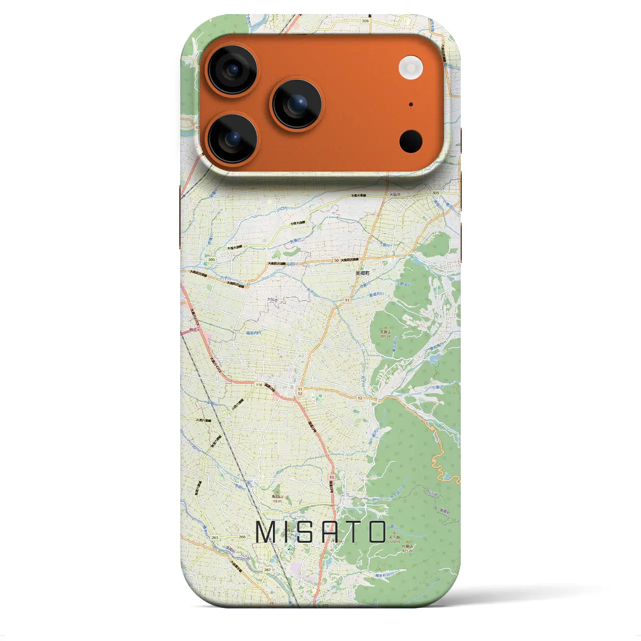 【美郷（秋田県）】地図柄iPhoneケース（バックカバータイプ）