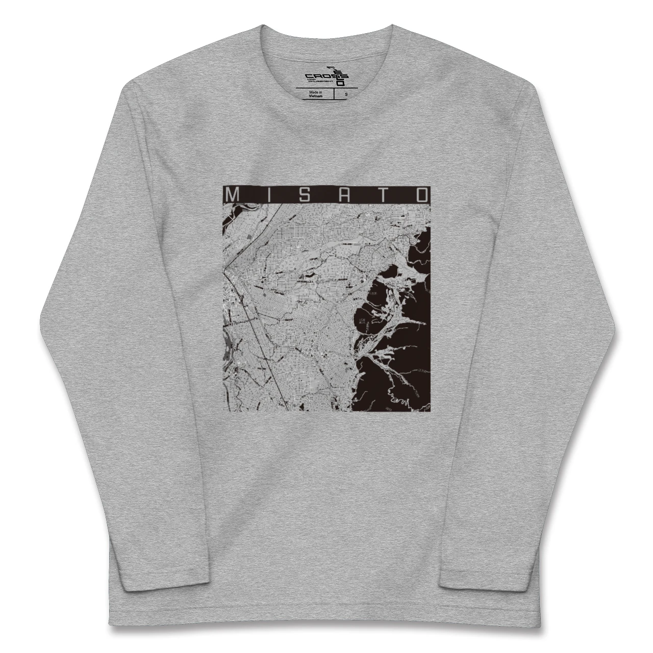 【美郷（秋田県）】地図柄ロングスリーブTシャツ