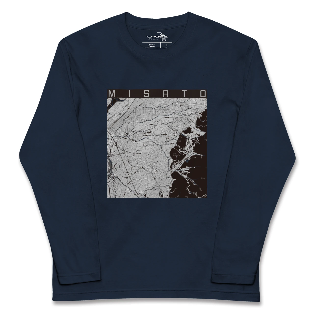 【美郷（秋田県）】地図柄ロングスリーブTシャツ