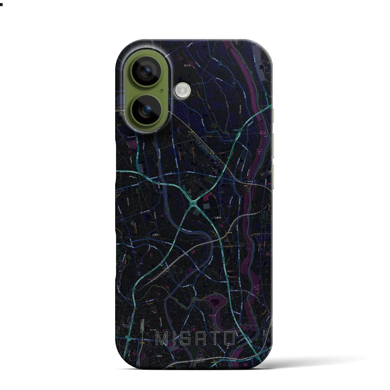 【三郷（埼玉県）】地図柄iPhoneケース（バックカバータイプ）