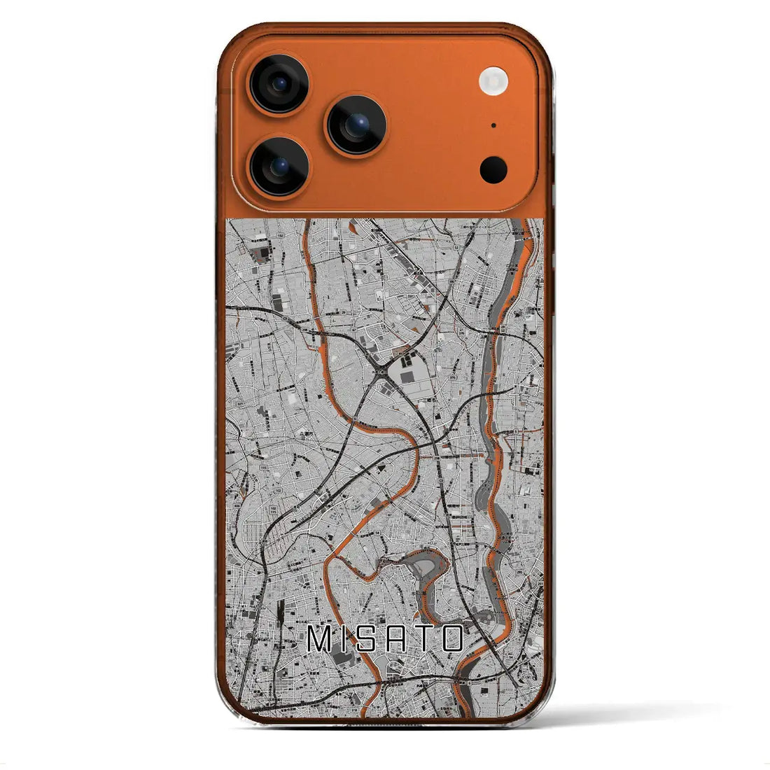 【三郷（埼玉県）】地図柄iPhoneケース（クリアタイプ）