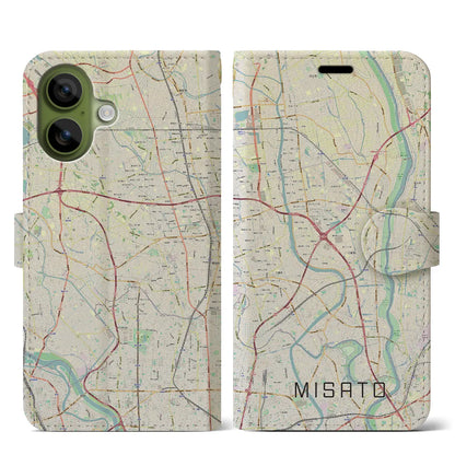 【三郷（埼玉県）】地図柄iPhoneケース（手帳タイプ）