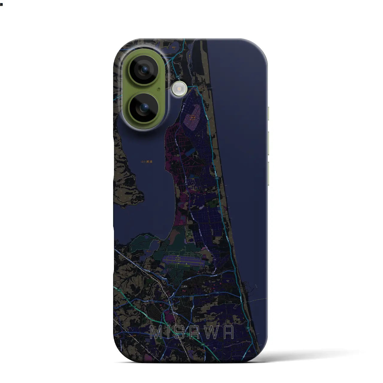 【三沢（青森県）】地図柄iPhoneケース（バックカバータイプ）