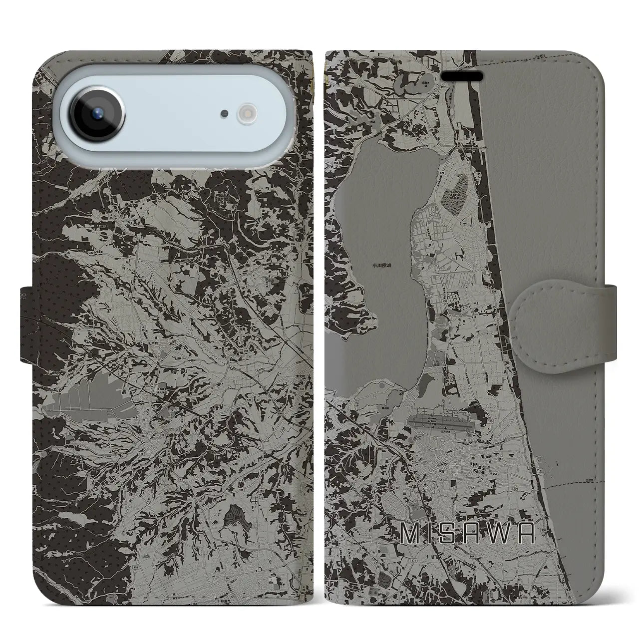 【三沢（青森県）】地図柄iPhoneケース（手帳タイプ）