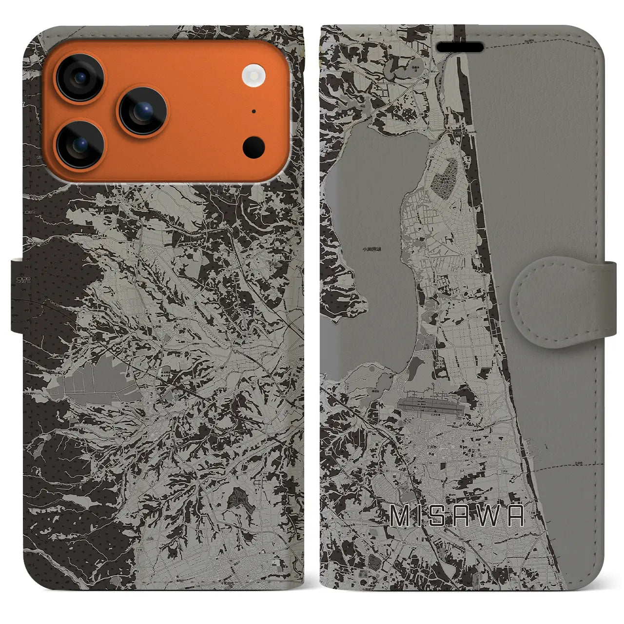 【三沢（青森県）】地図柄iPhoneケース（手帳タイプ）