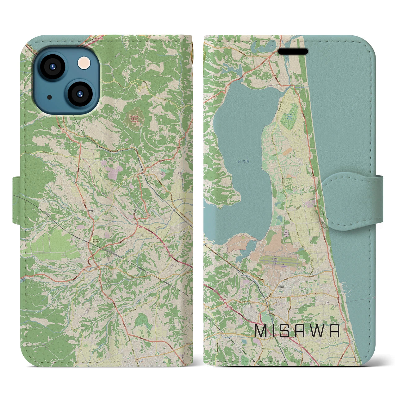 【三沢（青森県）】地図柄iPhoneケース（手帳タイプ）