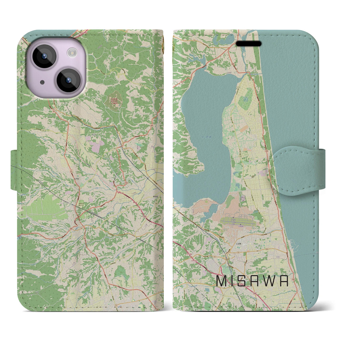 【三沢（青森県）】地図柄iPhoneケース（手帳タイプ）