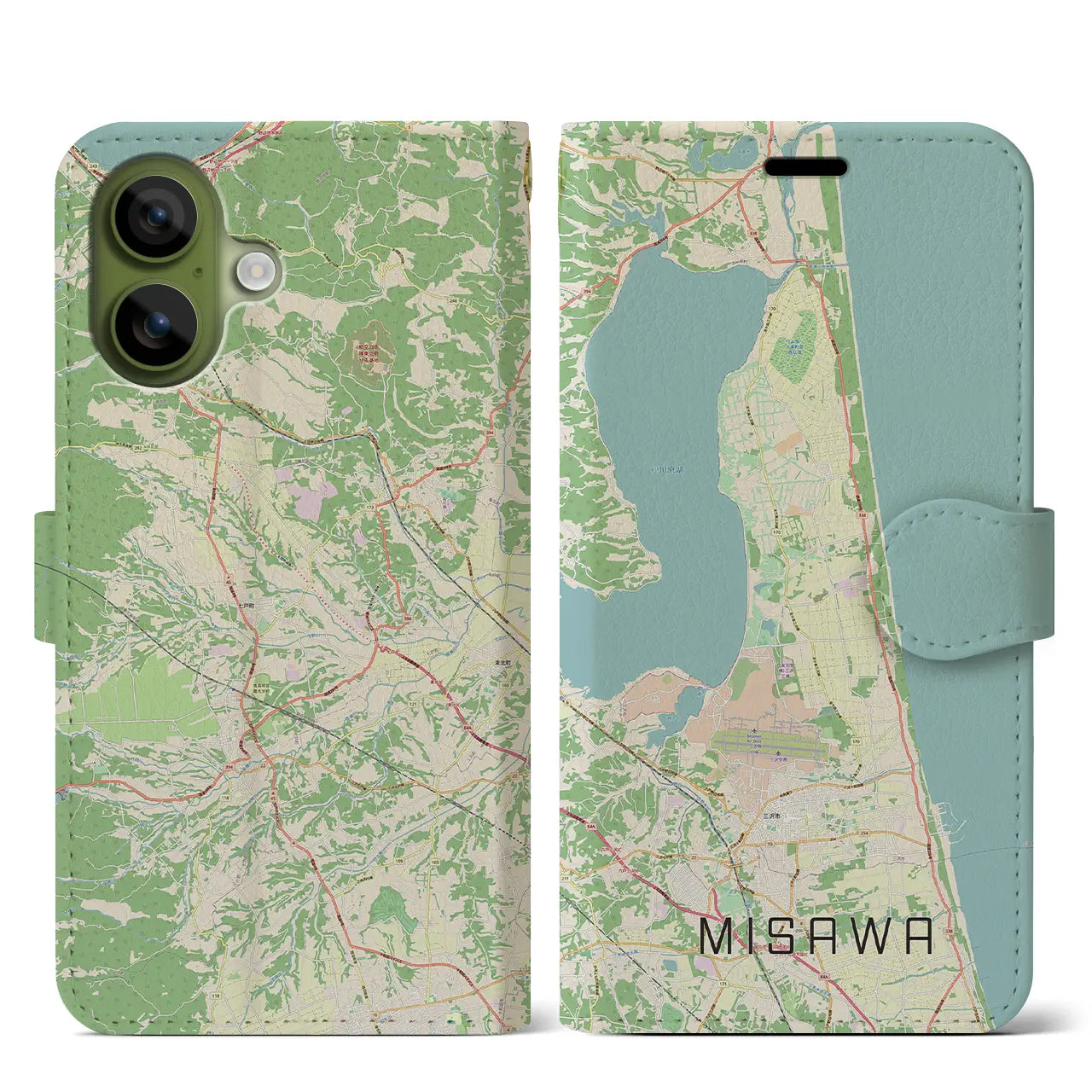 【三沢（青森県）】地図柄iPhoneケース（手帳タイプ）