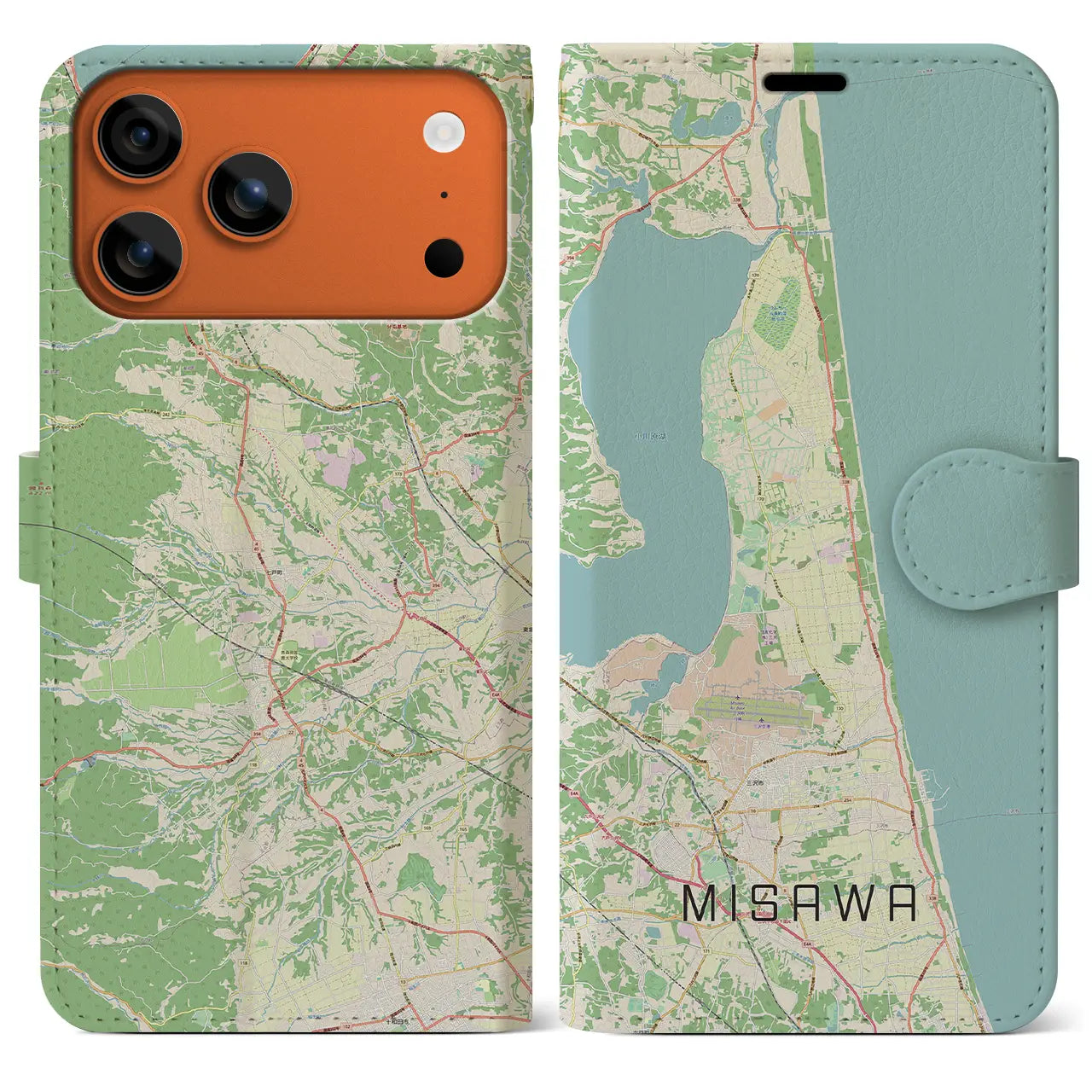 【三沢（青森県）】地図柄iPhoneケース（手帳タイプ）