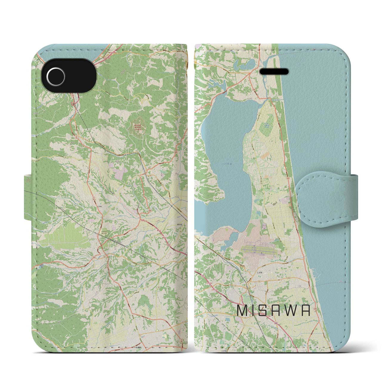 【三沢（青森県）】地図柄iPhoneケース（手帳タイプ）