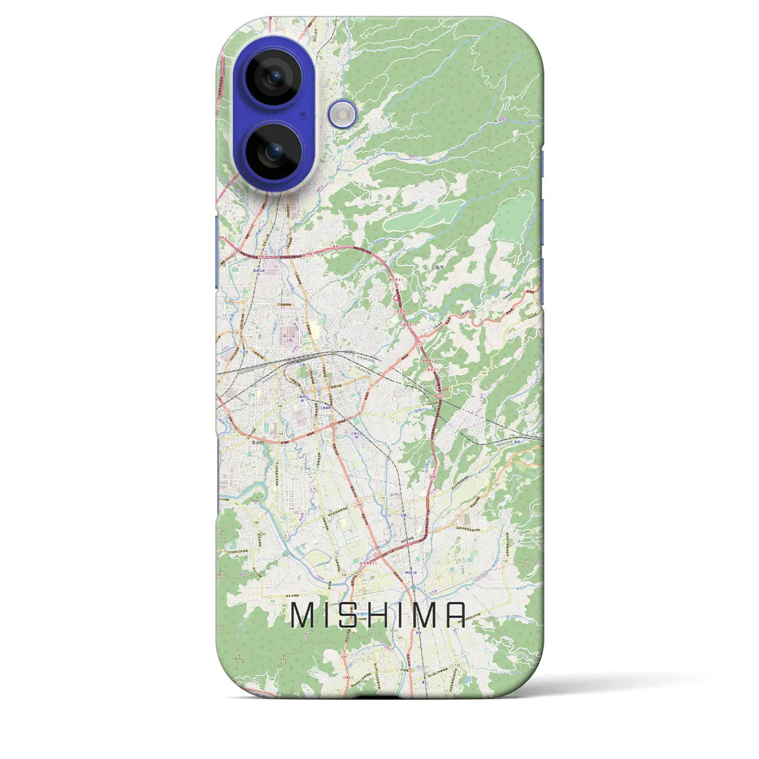 【三島(静岡県)】地図柄iPhoneケース(バックカバータイプ)ナチュラル・iPhone 16 Pro Max 用