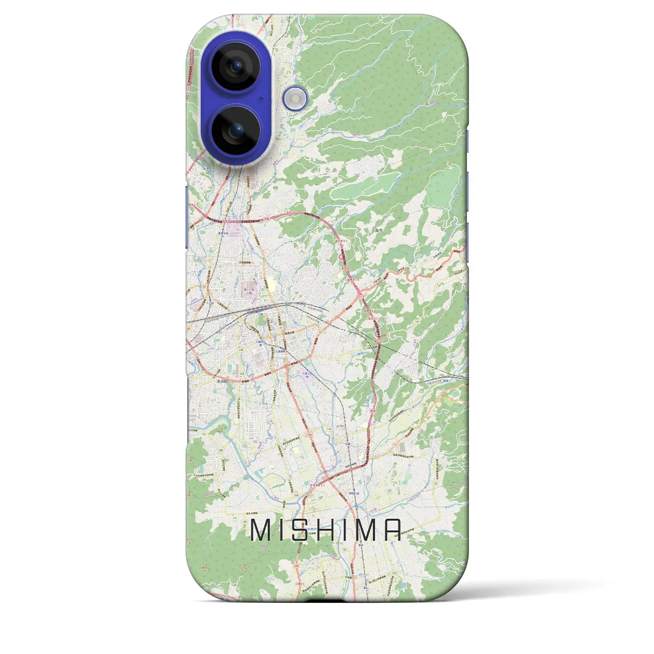 【三島（静岡県）】地図柄iPhoneケース（バックカバータイプ）ナチュラル・iPhone 16 Pro Max 用