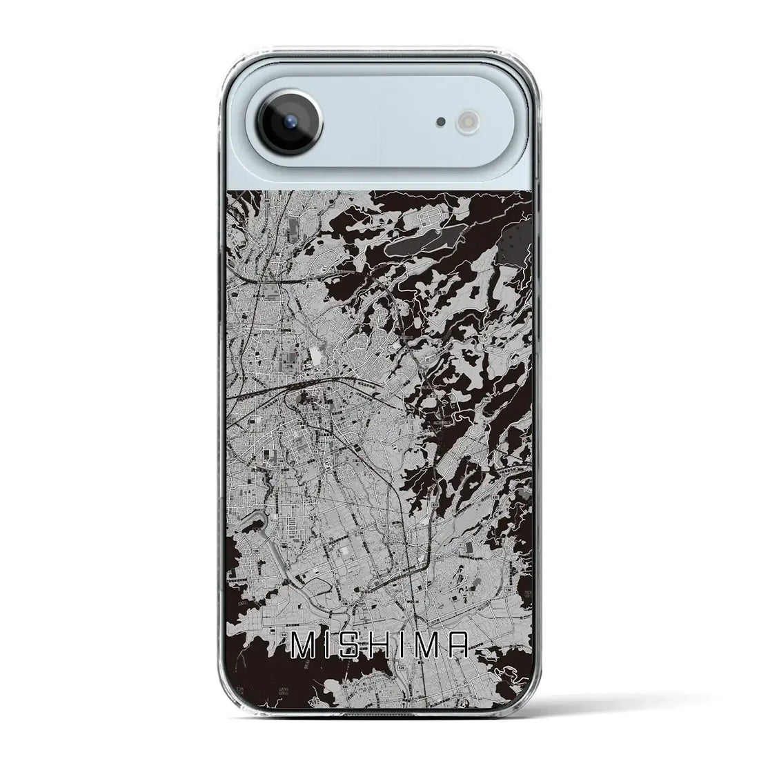【三島(静岡県)】地図柄iPhoneケース(クリアタイプ)モノトーン・iPhone 17 Pro Max 用
