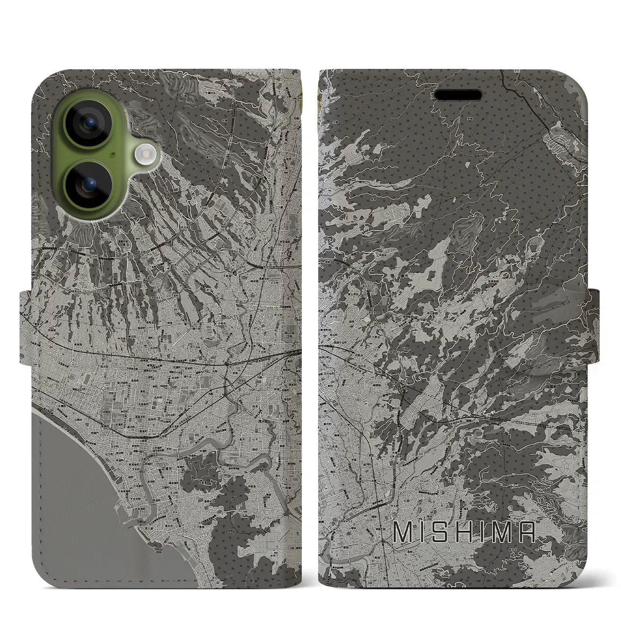 【三島（静岡県）】地図柄iPhoneケース（手帳タイプ）