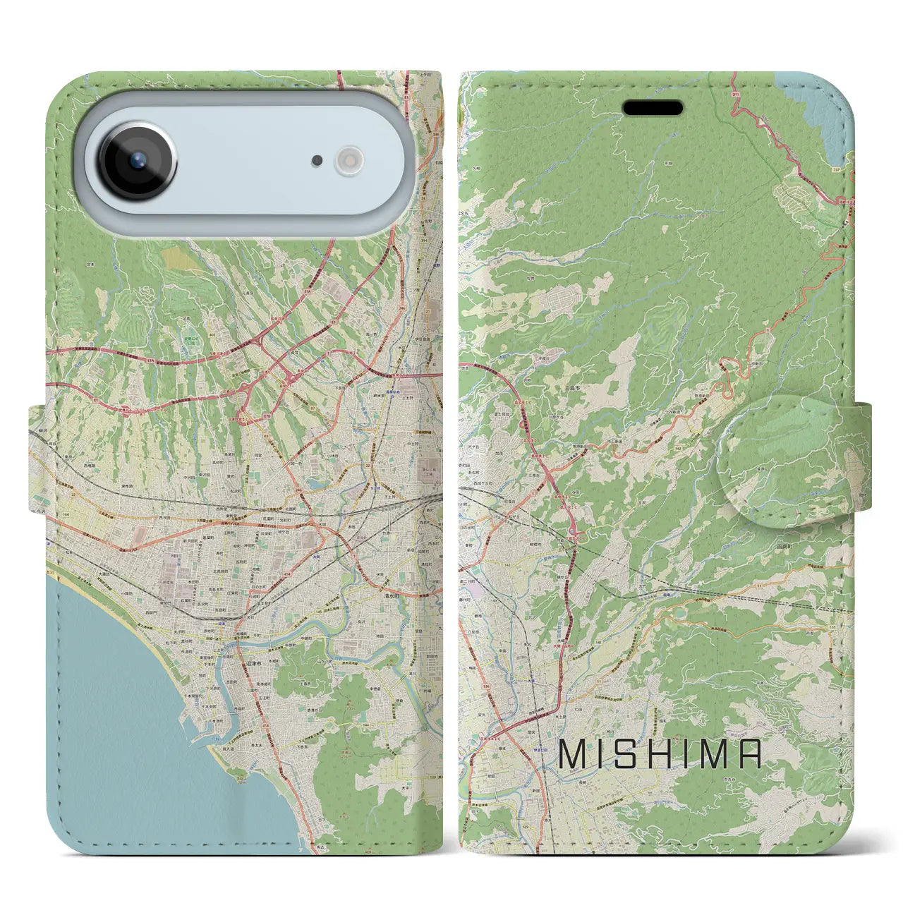 【三島（静岡県）】地図柄iPhoneケース（手帳タイプ）