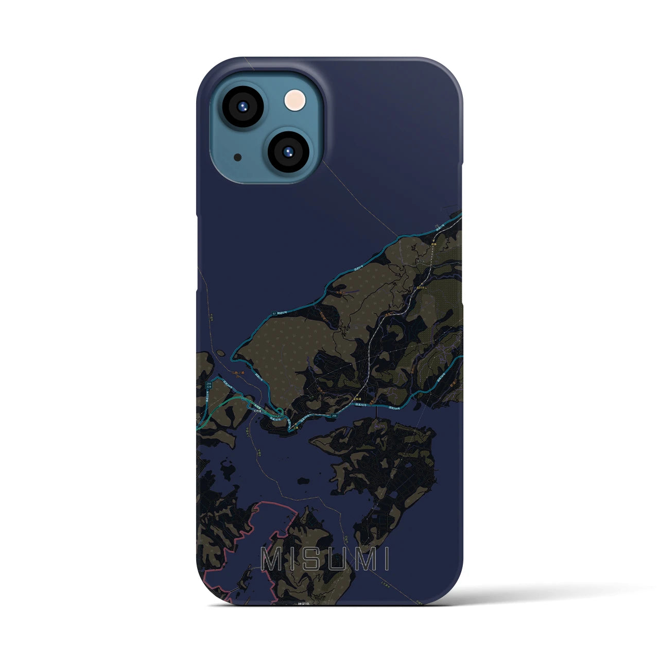 【三角（熊本県）】地図柄iPhoneケース（バックカバータイプ）