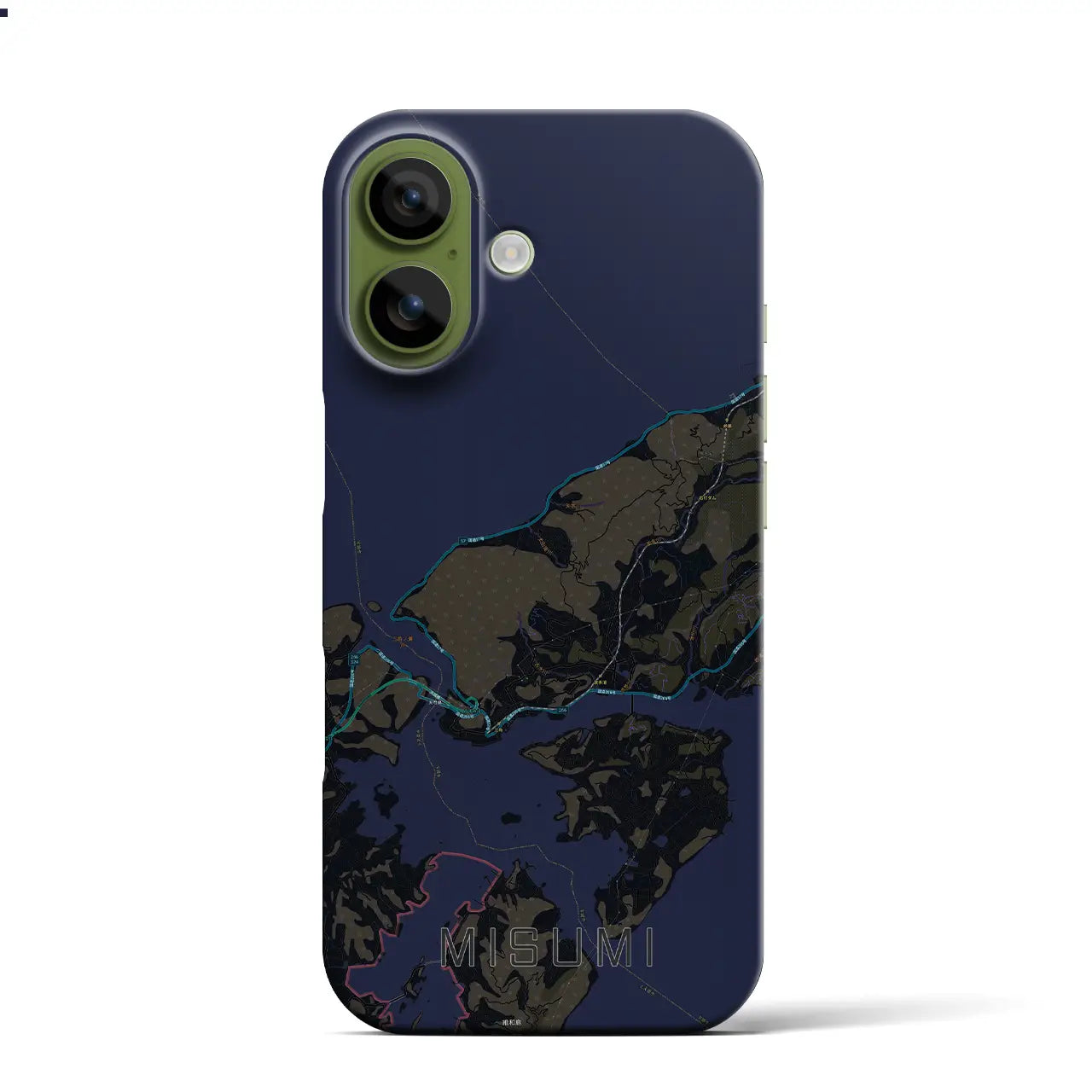 【三角（熊本県）】地図柄iPhoneケース（バックカバータイプ）