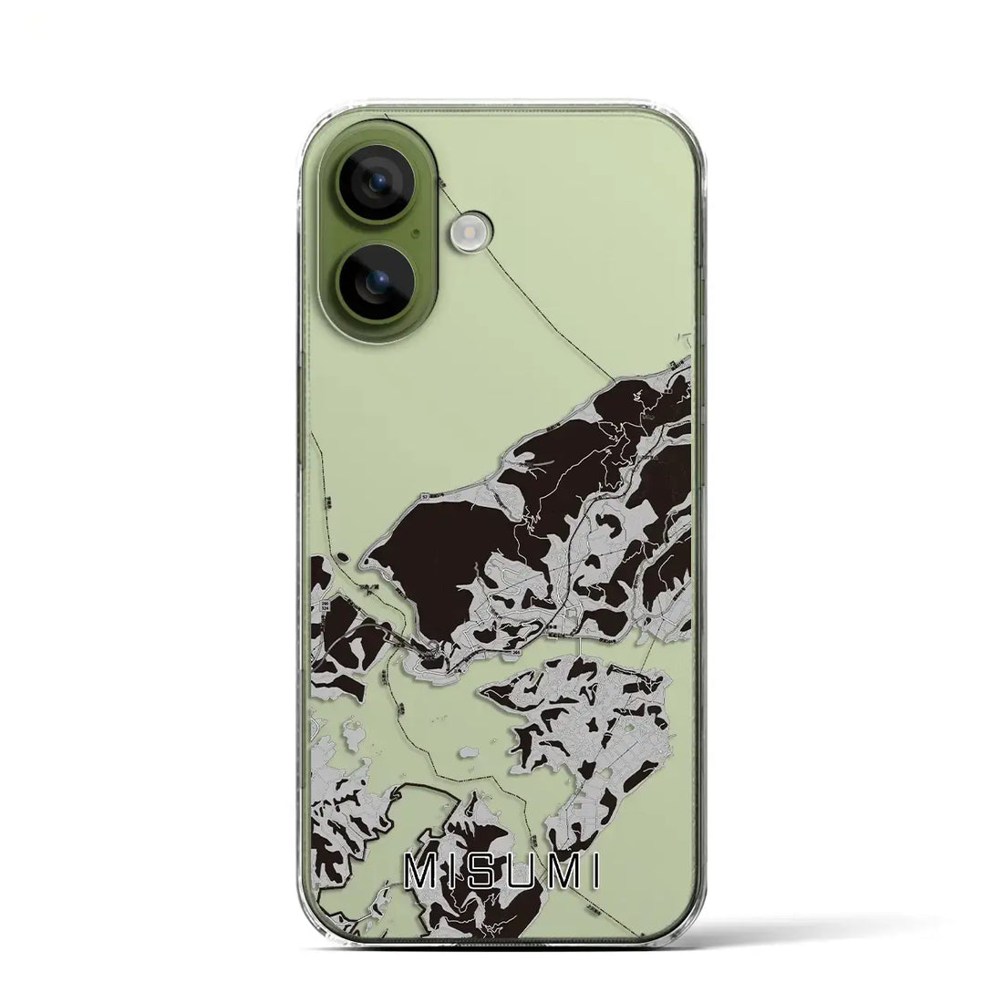 【三角（熊本県）】地図柄iPhoneケース（クリアタイプ）モノトーン・iPhone 17 Pro Max 用