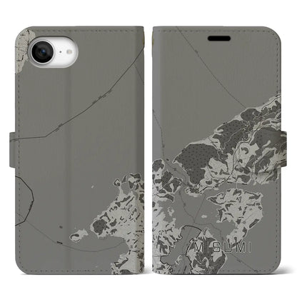 【三角（熊本県）】地図柄iPhoneケース（手帳タイプ）