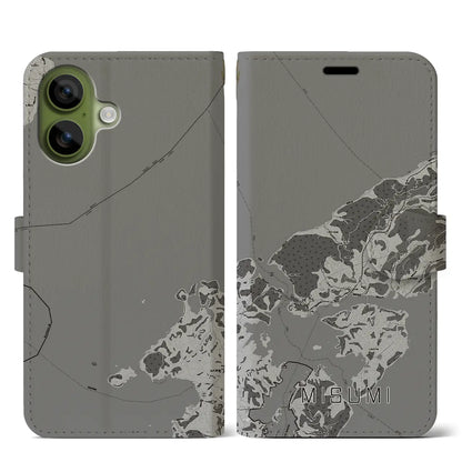 【三角（熊本県）】地図柄iPhoneケース（手帳タイプ）