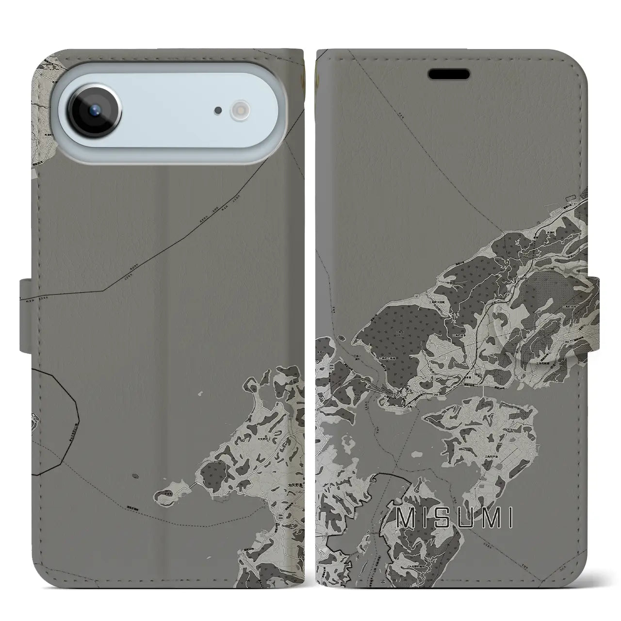 【三角（熊本県）】地図柄iPhoneケース（手帳タイプ）