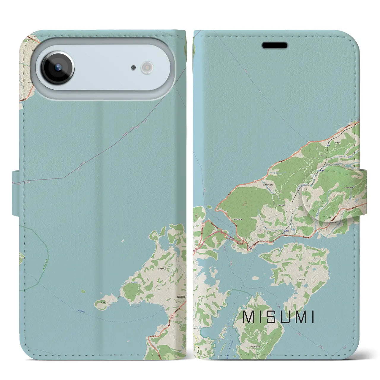 【三角（熊本県）】地図柄iPhoneケース（手帳タイプ）