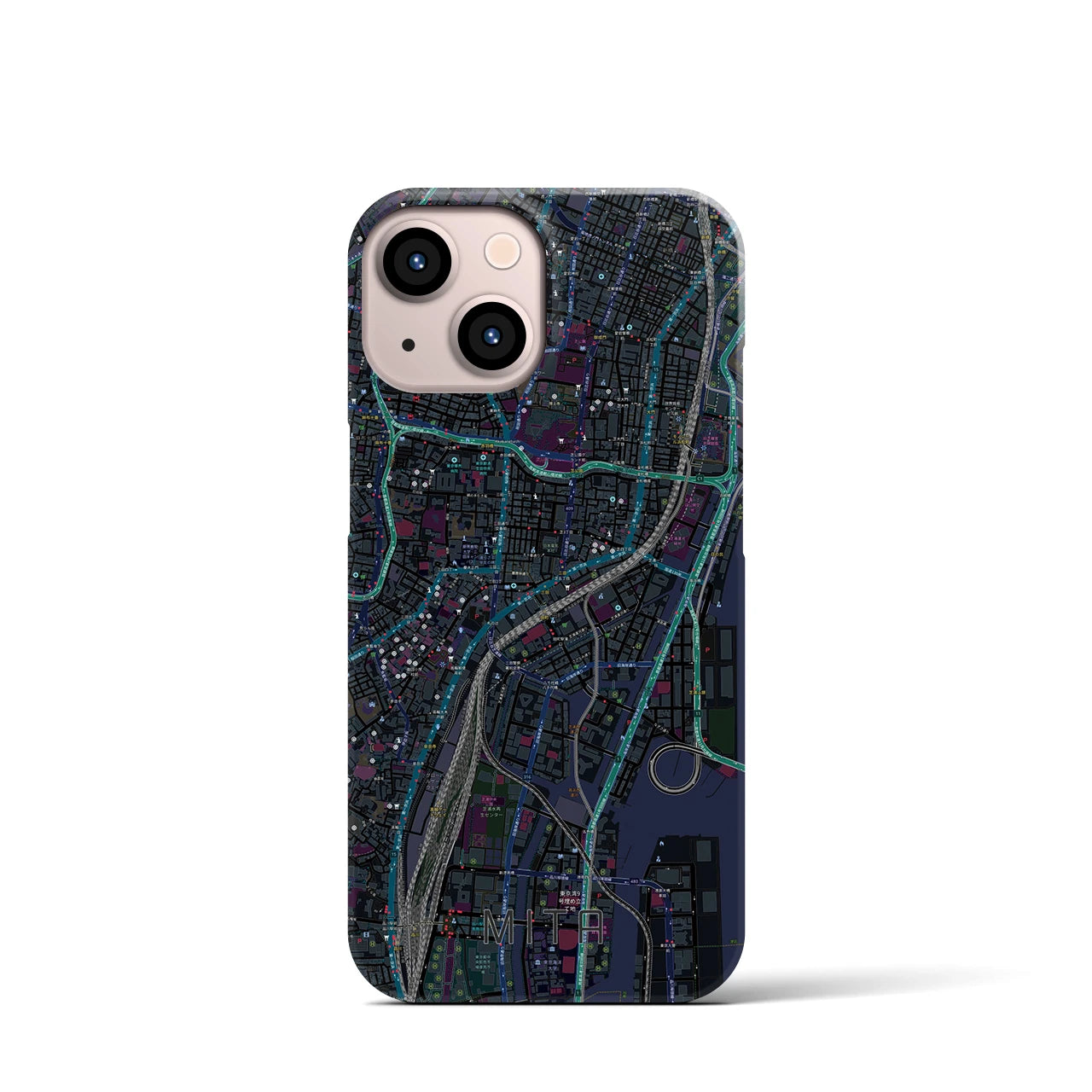 【三田（東京都）】地図柄iPhoneケース（バックカバータイプ）