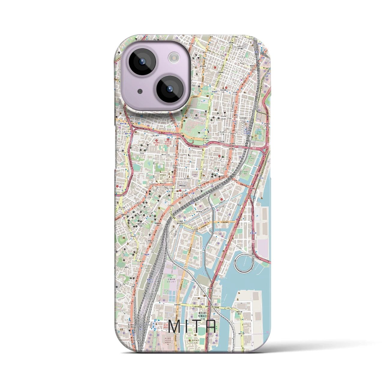 【三田（東京都）】地図柄iPhoneケース（バックカバータイプ）