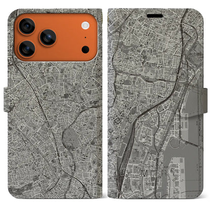 【三田（東京都）】地図柄iPhoneケース（手帳タイプ）