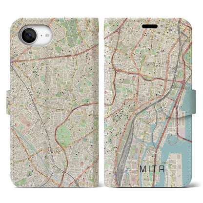 【三田（東京都）】地図柄iPhoneケース（手帳タイプ）