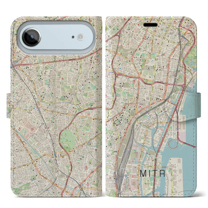 【三田（東京都）】地図柄iPhoneケース（手帳タイプ）