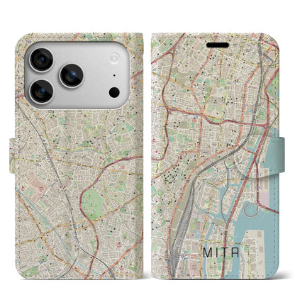 【三田（東京都）】地図柄iPhoneケース（手帳タイプ）