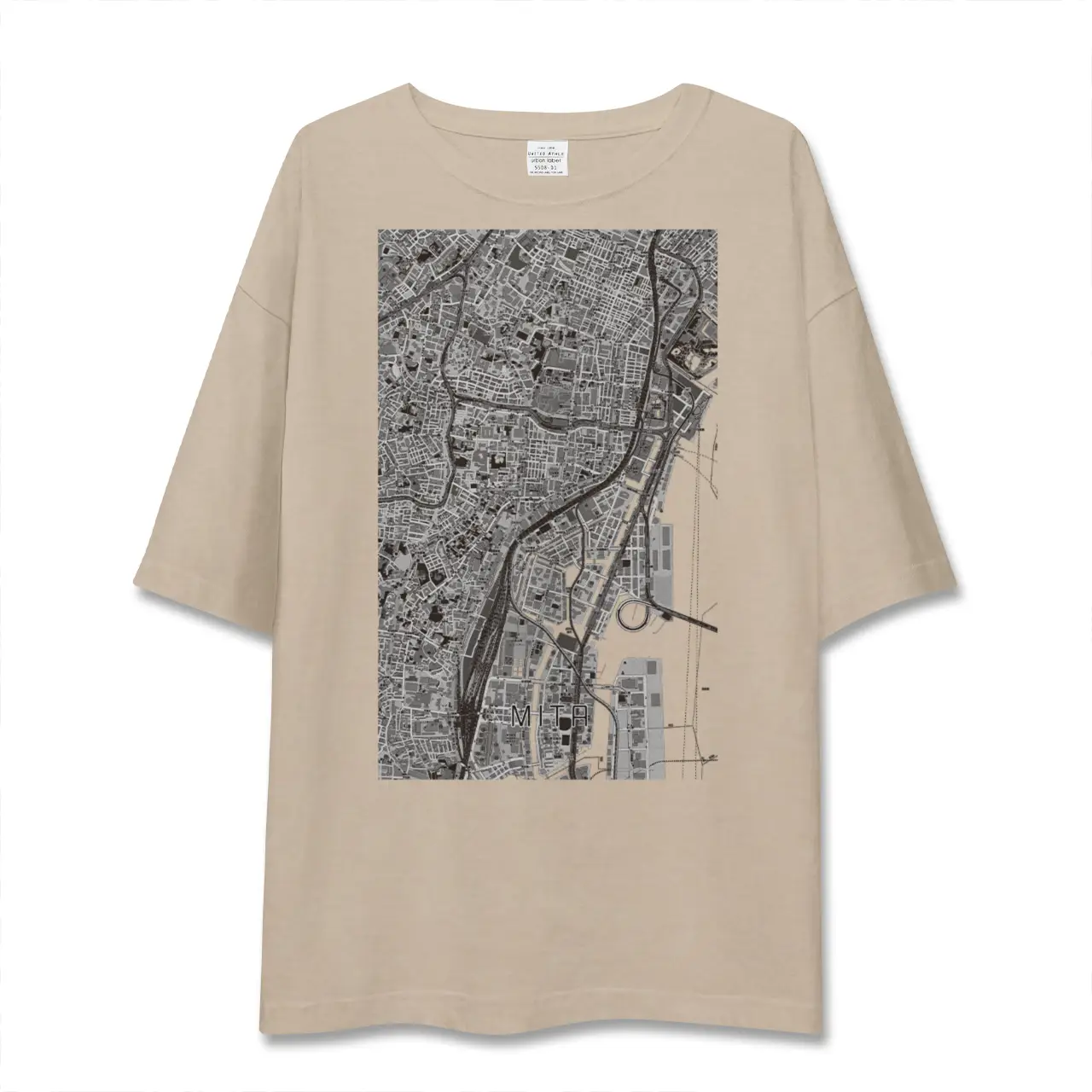 【三田（東京都）（東京都）】地図柄ビッグシルエットTシャツ