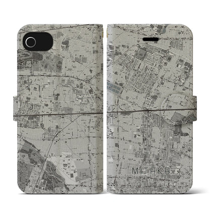 【三鷹（東京都）】地図柄iPhoneケース（手帳タイプ）モノトーン・iPhone SE（第3 / 第2世代） / 8 / 7 / 6s / 6 用
