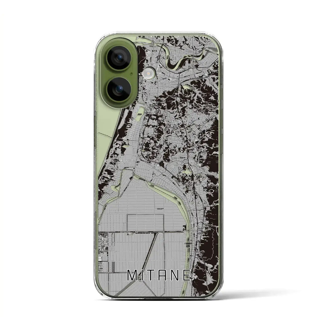 【三種（秋田県）】地図柄iPhoneケース（クリアタイプ）モノトーン・iPhone 17 Pro Max 用